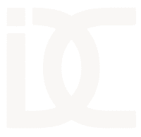 Stylized monogram logo with intertwined letters L and C in brown.