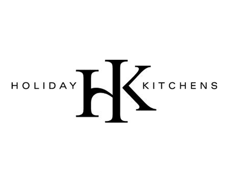 Logo with letters HK and words Holiday Kitchen.